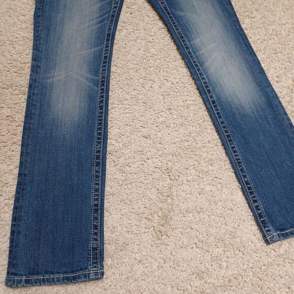 Miss Me Jeans Size 27 Women Bootcut Denim Blue Easy Straight Low Rise Bling Prep - Picture 11 of 13